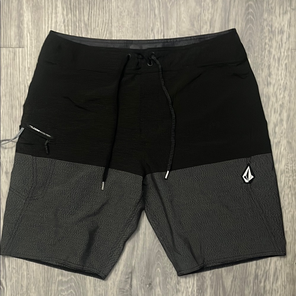 Black and Gray Board Shorts